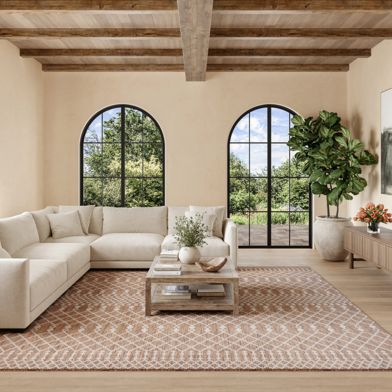  Positano 12' x Square Beige Modern Rug, Square 12', Beige