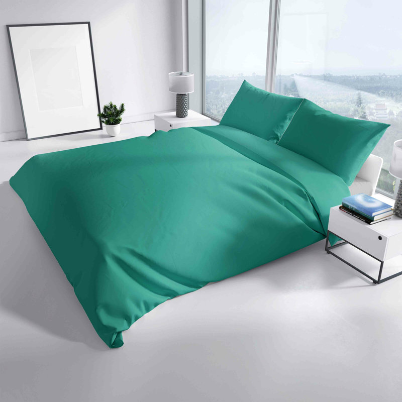 Elio Bed Linen, 200 x 200cm Duvet Cover + 2 Pillowcases (80 x 80cm, Petrol