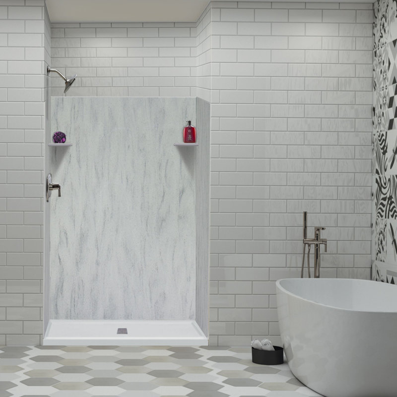 Transolid Lusso 48-in x 36-in x 72-in Glue to Wall 3-Piece Shower Wall Kit, Bellanca, Bellanca, 72" H x 48" W x 36" D