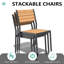 Ensemble de chaises de salle à manger d'extérieur empilables A aluminium-580174738