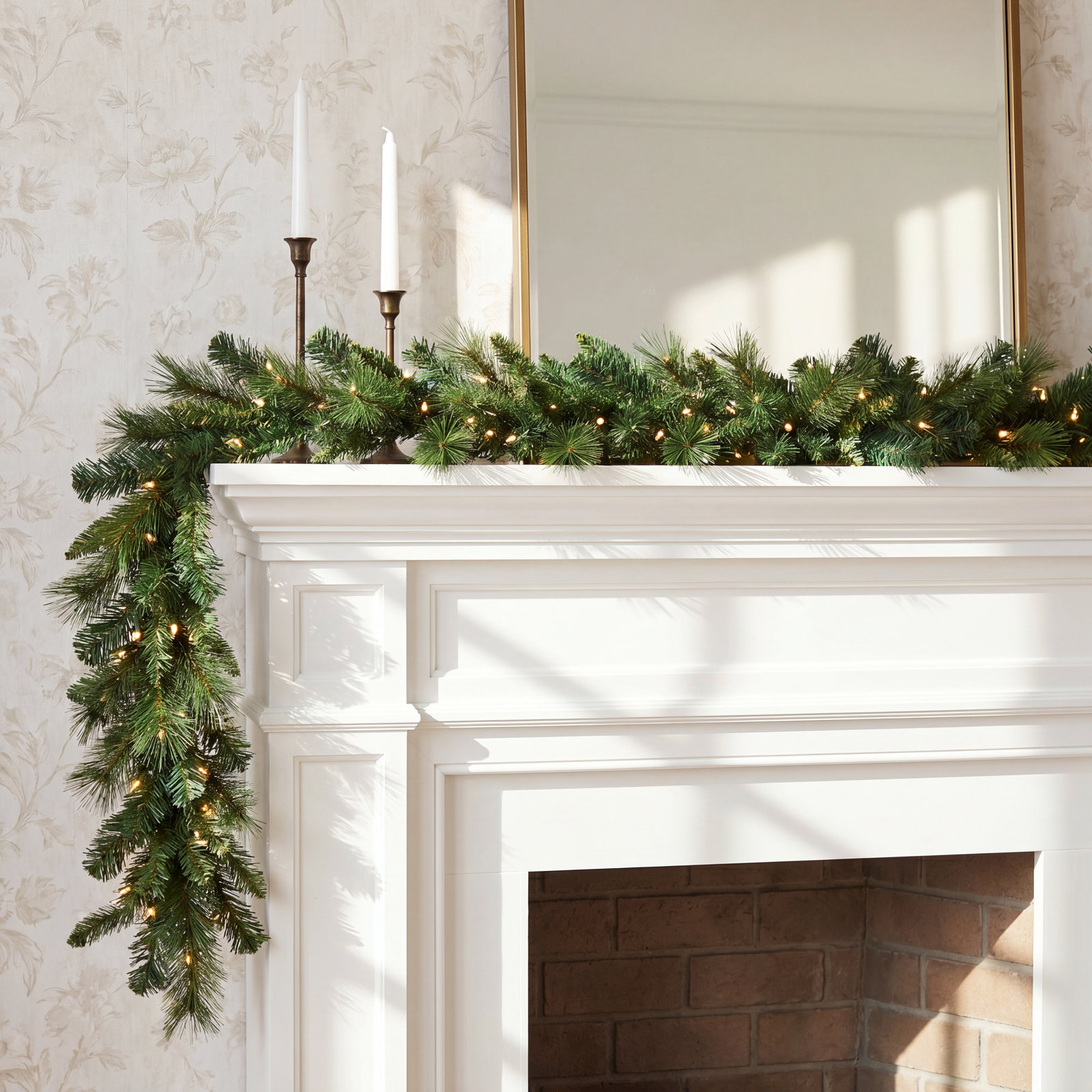 108'' in. Lighted Faux Pine Garland