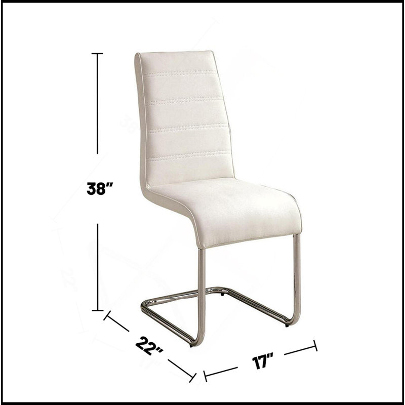 Ensemble de 2 chaises latérales en similicuir rembourrées au fini chrome