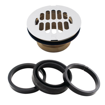 4-1/2" OD Swedge-Lock Shower Drain Body with Grid Cover Plate