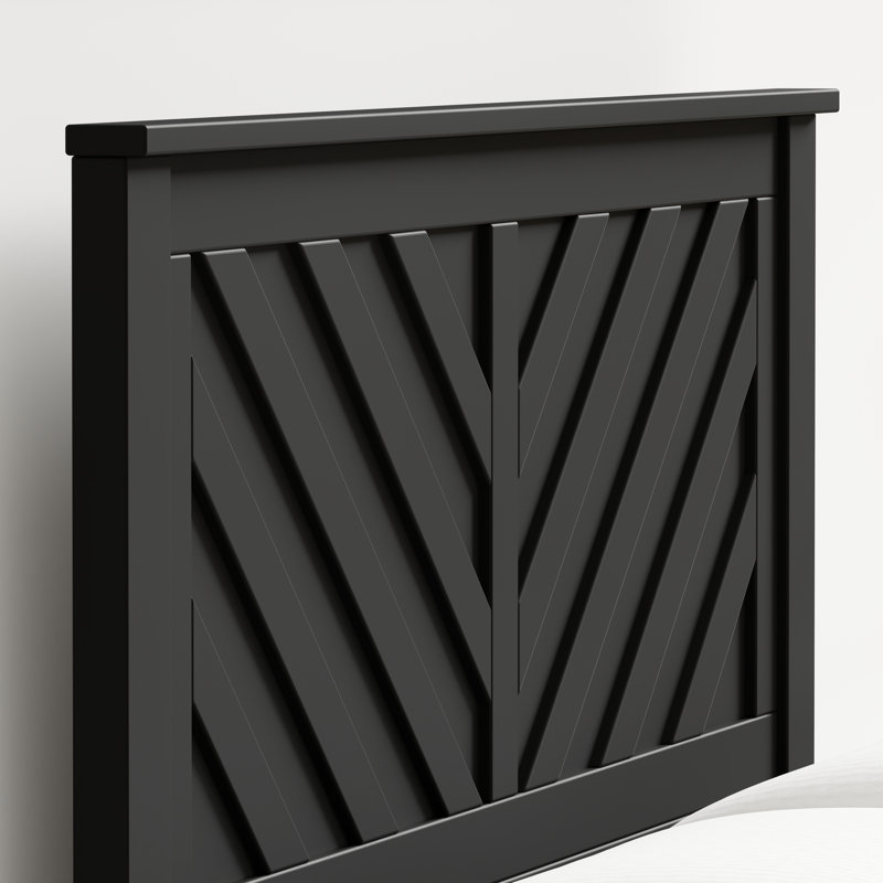 Alycee Solid Wood Panel Headboard, Black, Queen