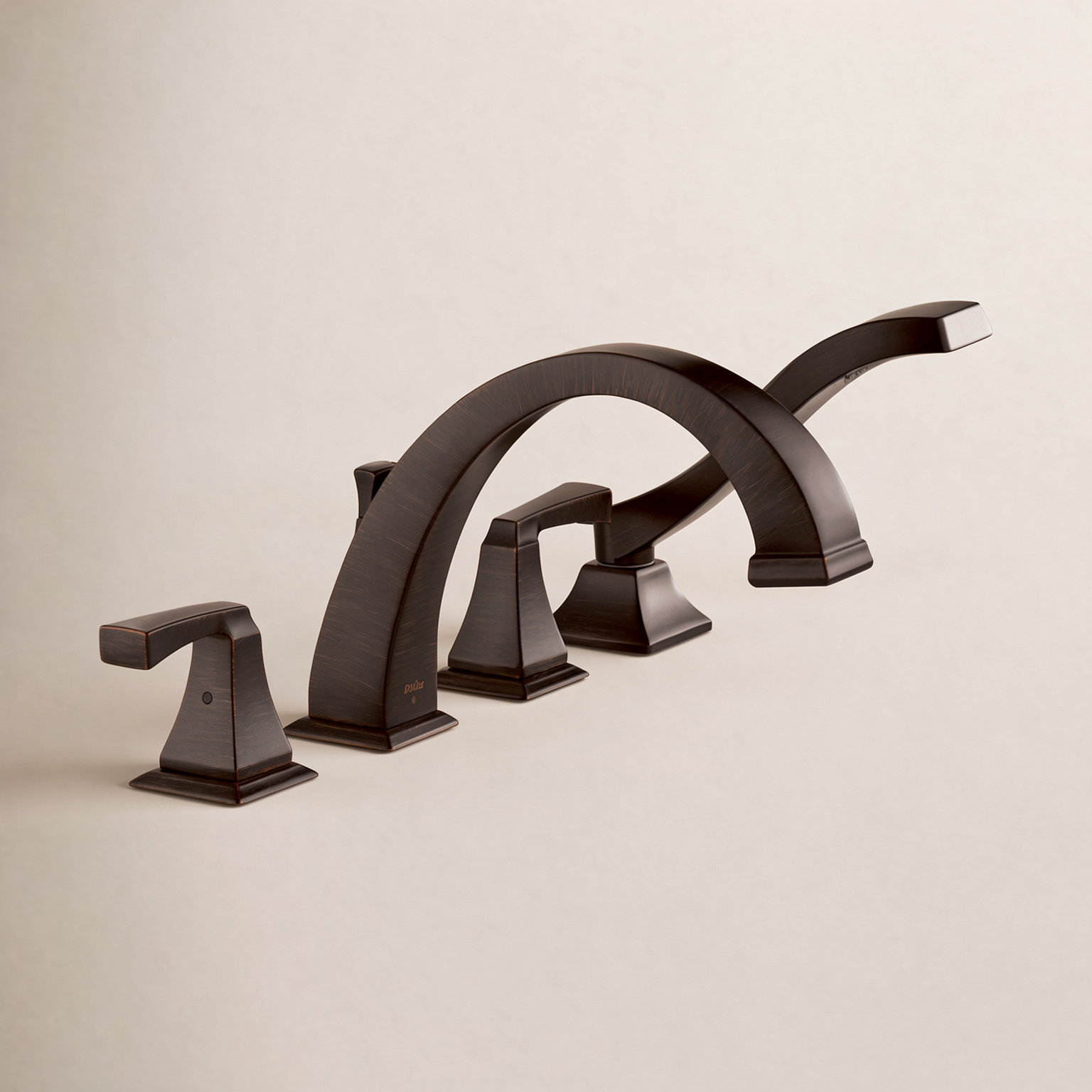 Dryden Deck-Mounted Roman Tub Faucet, Aged Pewter
