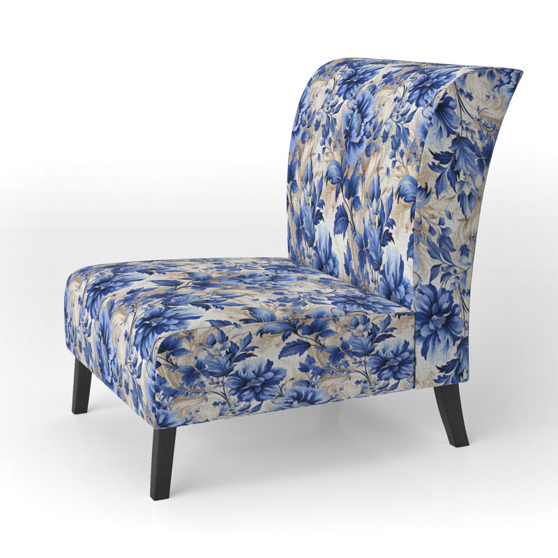 Rustic Victorian Brocade Victorian Motif - Chaise d'appoint de chalet rembourrée à motif floral