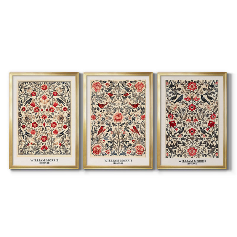 Collection sur toile encadrée personnalisée - 3 pièces, H 27 po x l 39 po, Doré