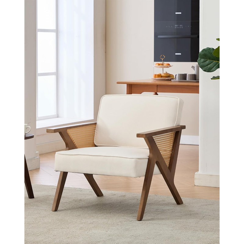 Upholstered Accent Chair, Beige