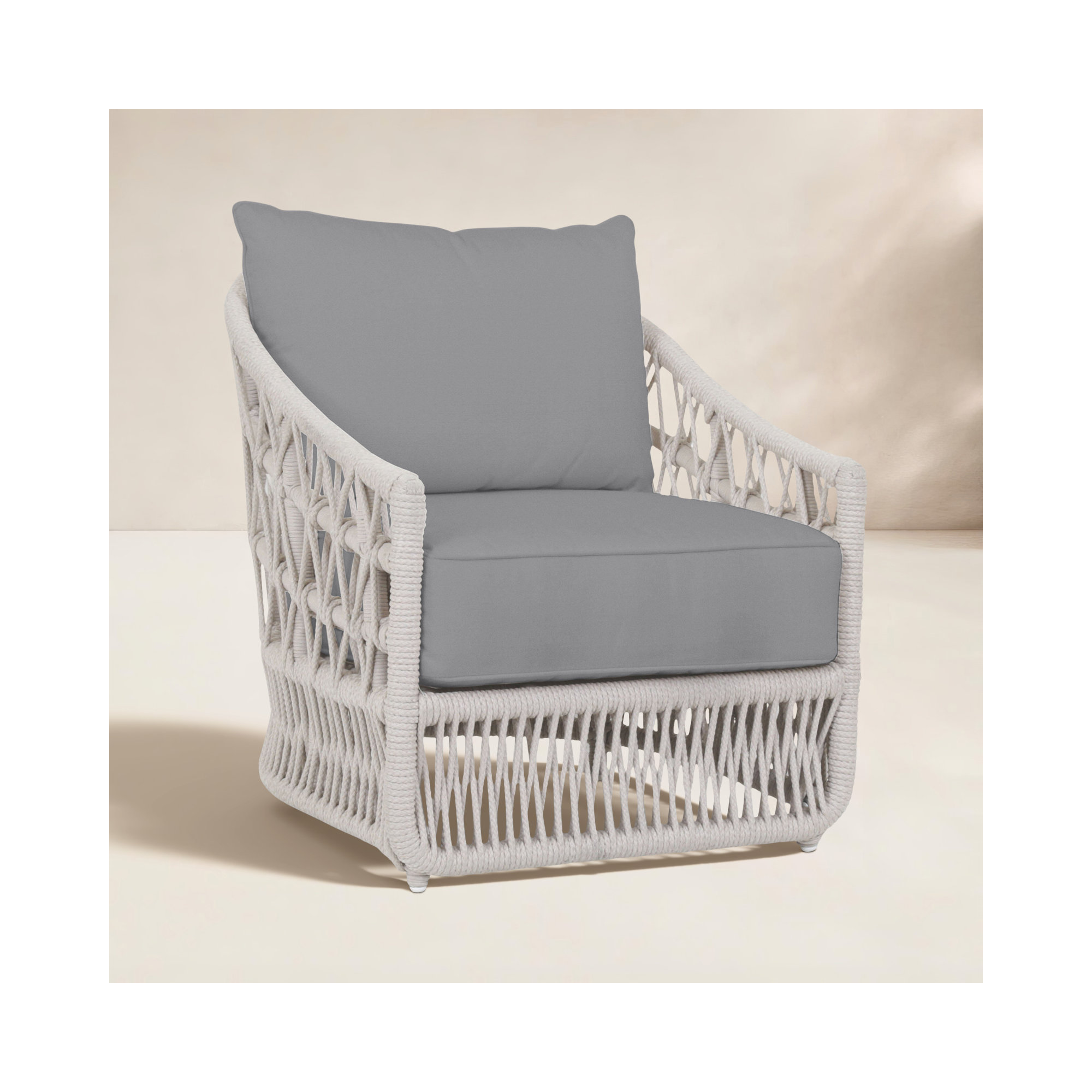 Lucan Patio Chair with Sunbrella Cushions, Canvas Granite Sunbrella® Canvas