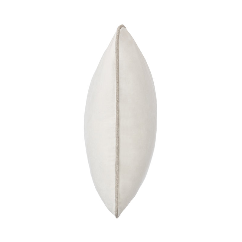 Harriet Cotton Throw Pillow, Square 18", Ivory