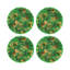Fallen Leaves Vegan Leather Round Pebble Placemat