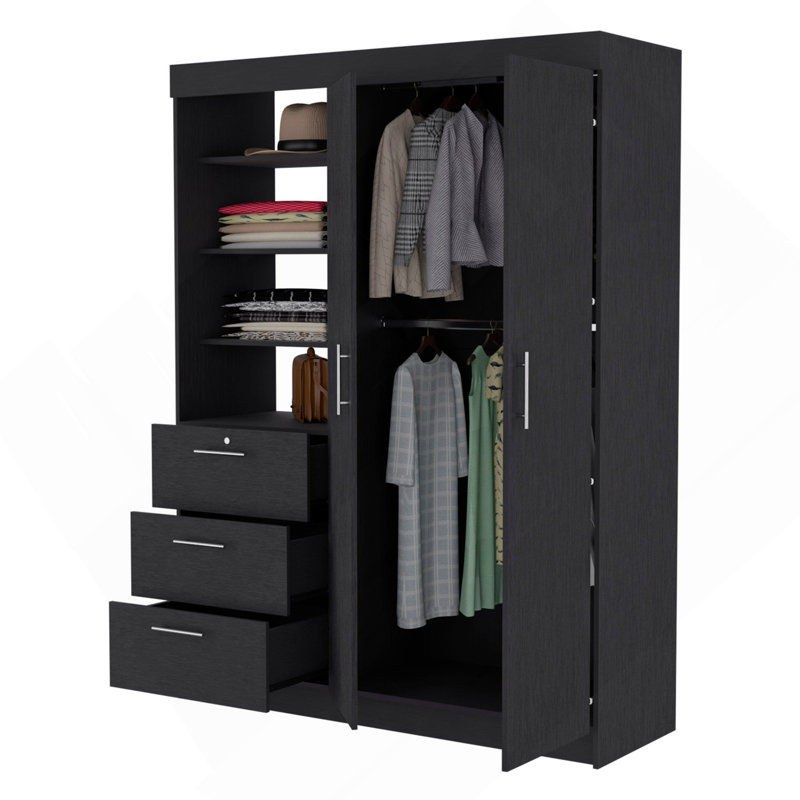 Armoire noire à 3 tiroirs