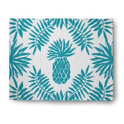 Tapis en chenille ananas et feuilles