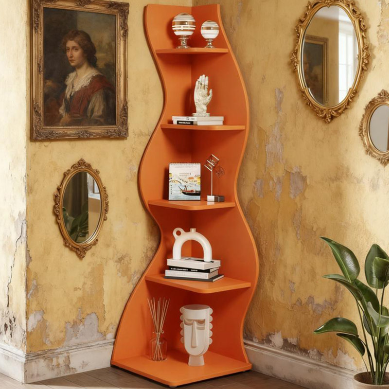 Bibliothèque d'angle à cinq niveaux, Orange