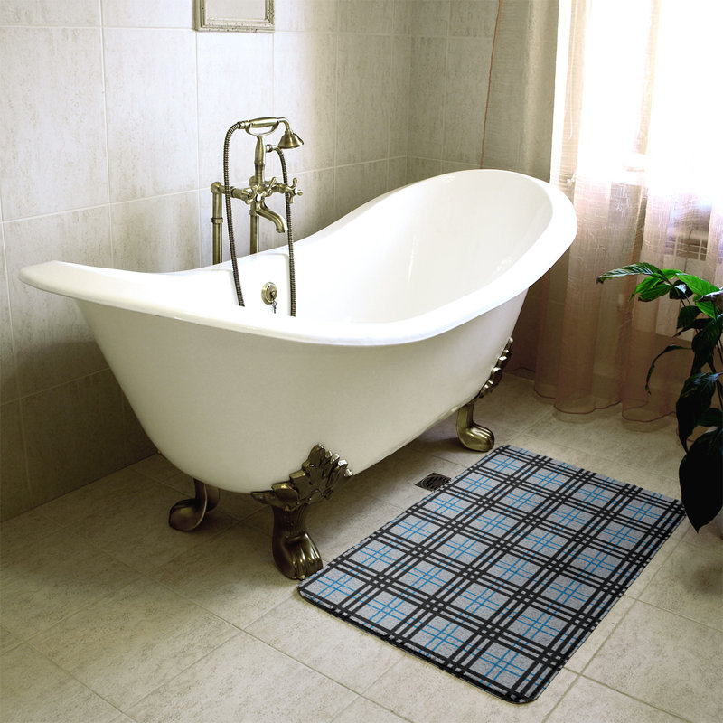 Tapis pour salle de bain Philadelphia, l 21 po x L 34 po, Noir / blanc / bleu