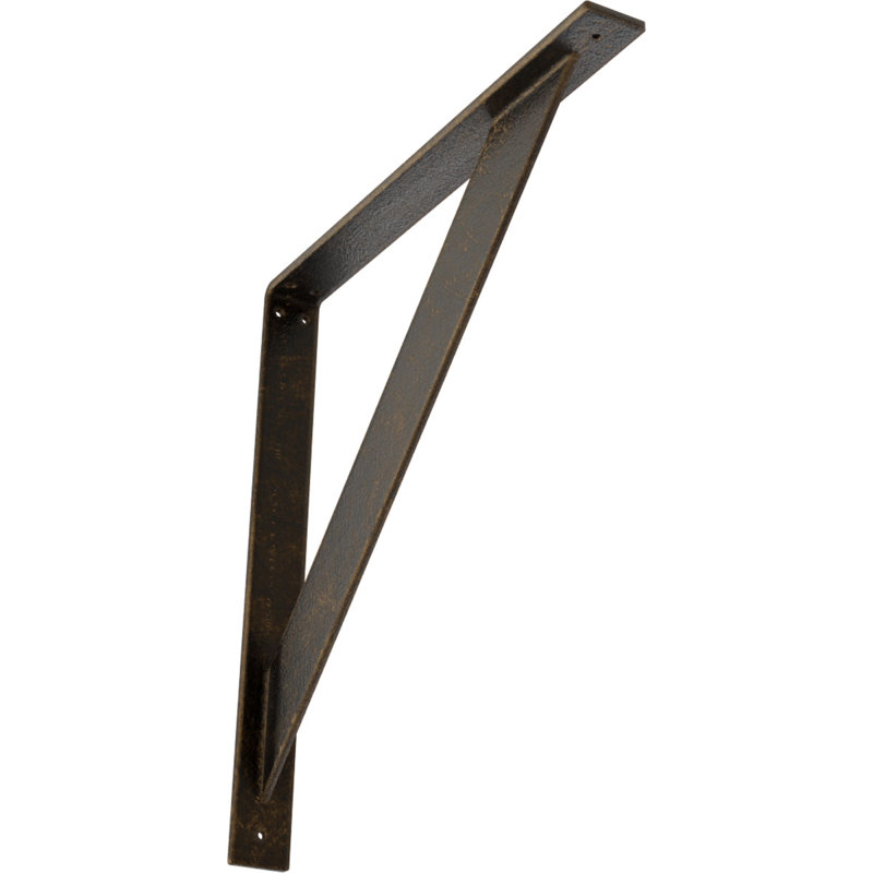 Support traditionnel en acier, H 20 po x l 2 po x P 20 po, Laiton antique