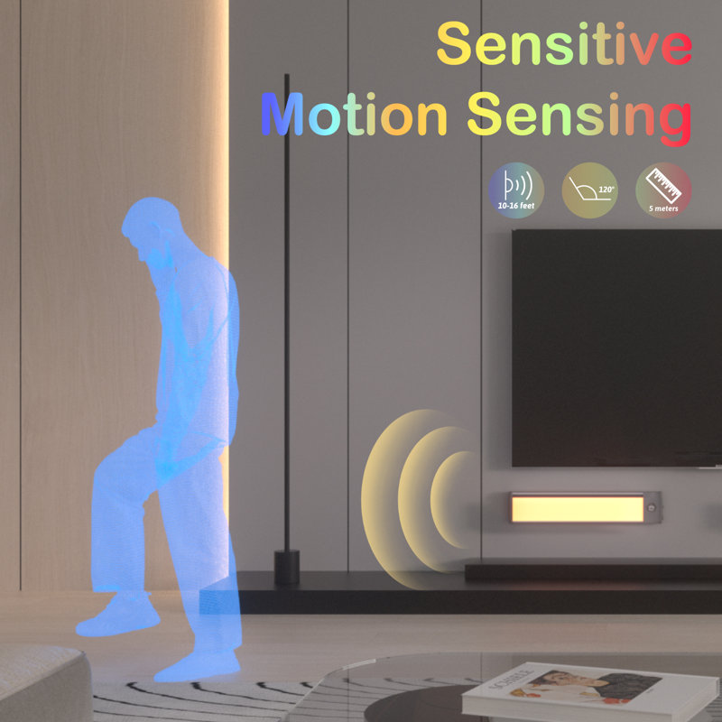 10-Inch RGB Adjustable Motion Sensor Under Cabinet Light Bar