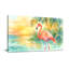 Animaux, flamant rose, coucher de soleil, aquarelle sur toile-1578014108