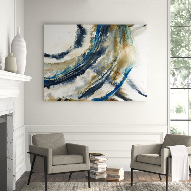 Cerulean Rings Print by Blakely Bering, Glass Coat, 54" H x 72" W