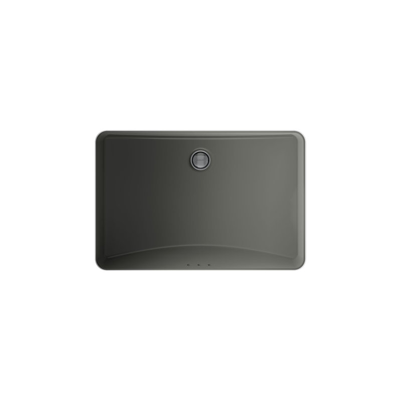 Ladena® Vitreous China Rectangular Undermount Bathroom Sink with Overflow, Thunder Gray