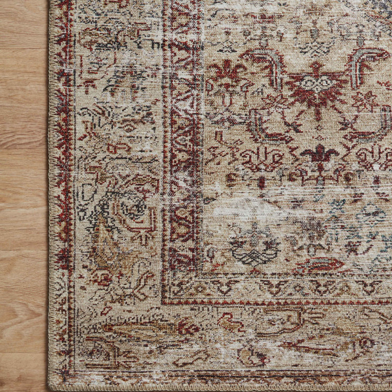 Tapis bleu sarcelle / antique Amber Lewis x Loloi Georgie, Carré 1 pi 6 po