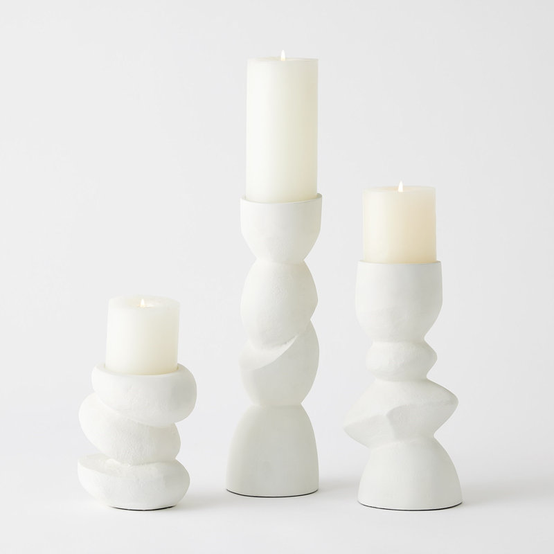 Pradier Candle Holder-White-Lg