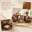 Inch Sectionals with Storage, Breathable PU Leather, Modern Brown Family Sofa-2145411460