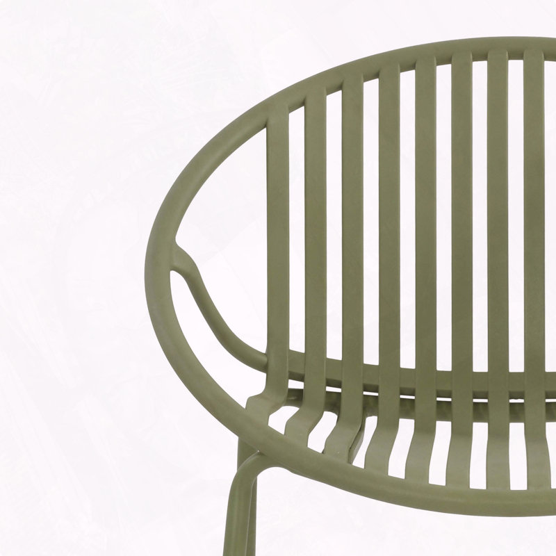 Stackable Patio Dining Chair Breathable PP Material