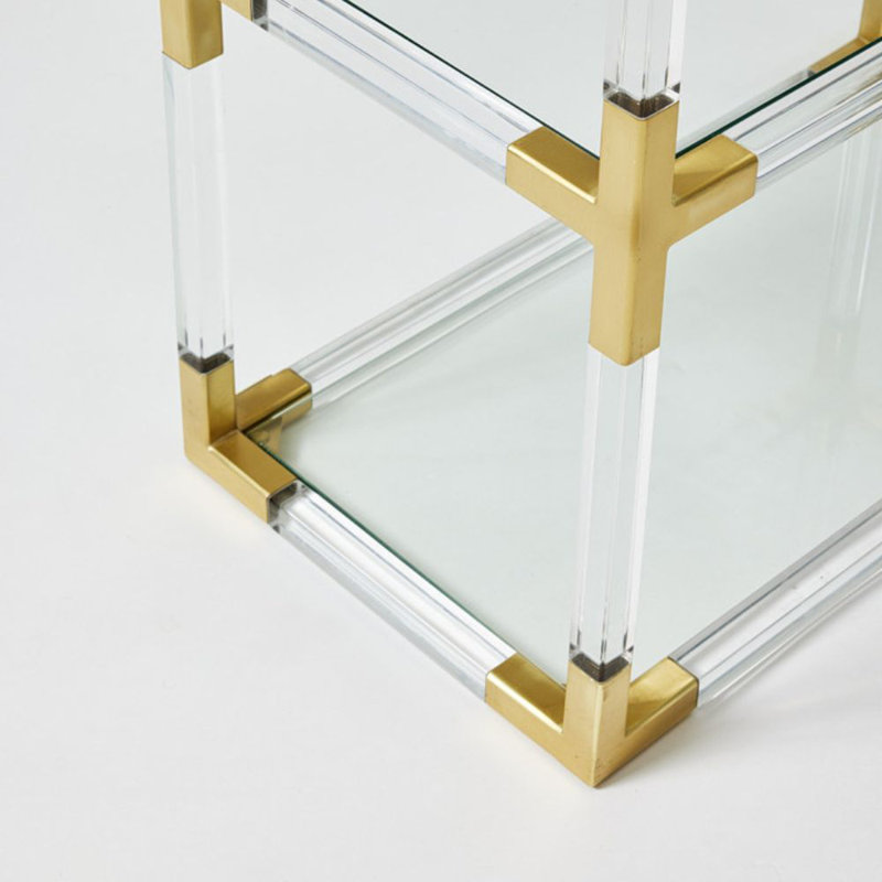 Vireo Acrylic & Brass Bookshelf
