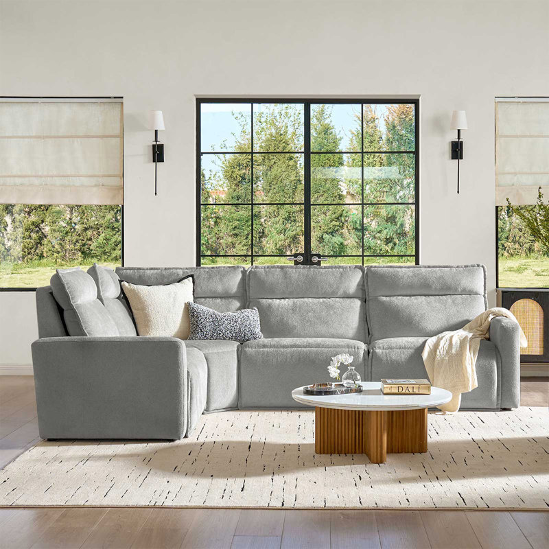 Canapé modulaire inclinable électrique surdimensionné de 124 po Majida avec siège inclinable Majida, 41.5" H x 124" W x 88" D