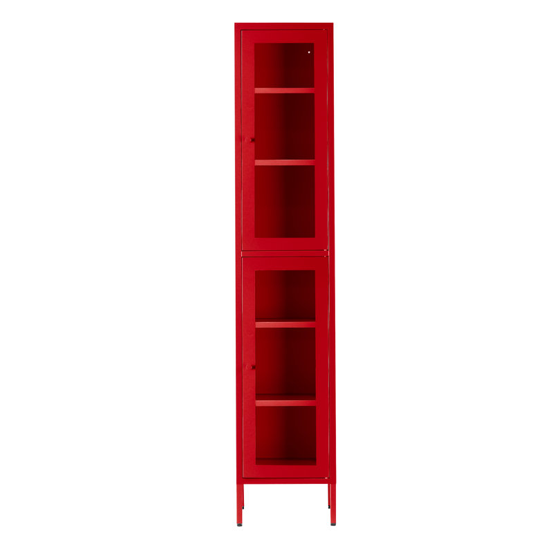 Lakissia 13.75'' Wide 4 - Shelf Storage Cabinet, Red