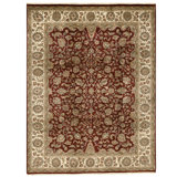 Hand Knotted Wool Oriental Area Rug in Red And Cream