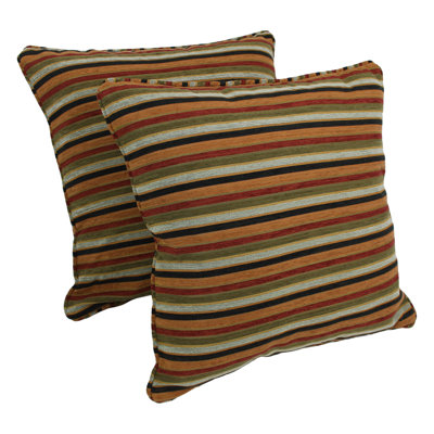 Jacquard Striped Chenille Reversible Throw Pillow