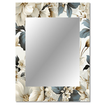 Sybrena Urban Victorian Splendor Victorian Pattern - Floral Large Wall Mirror, Floral Unique Mirror, Printed Metal Art