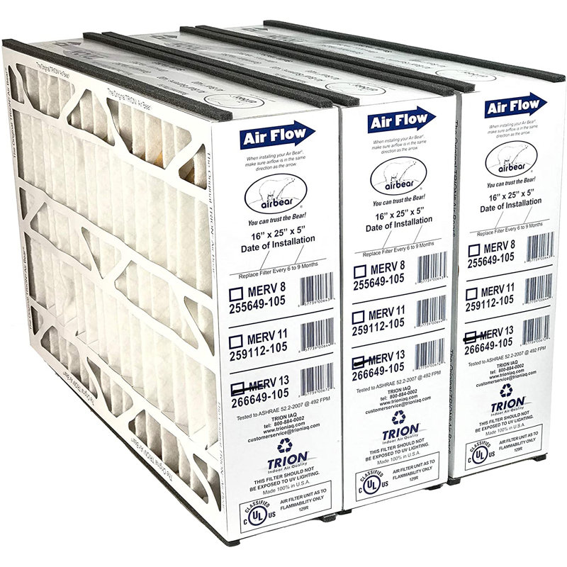 Filtre de purificateur d'air MERV 13, H 16 po x l 25 po x P 5 po