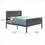 Lit plateforme industriel de style industriel contemporain, aucun sommier requis, fabrication en métal argenté poli