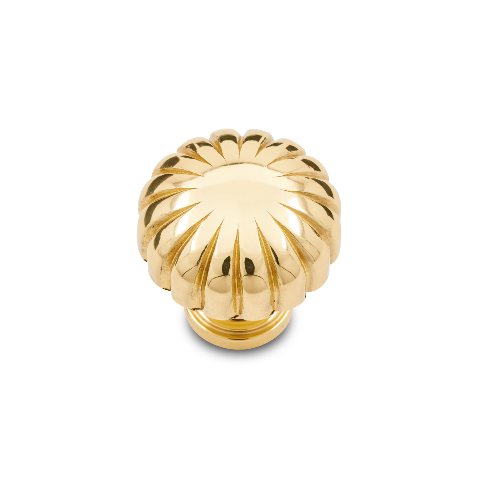 Smooth Melon Mushroom Knob CK Series, Polished Brass