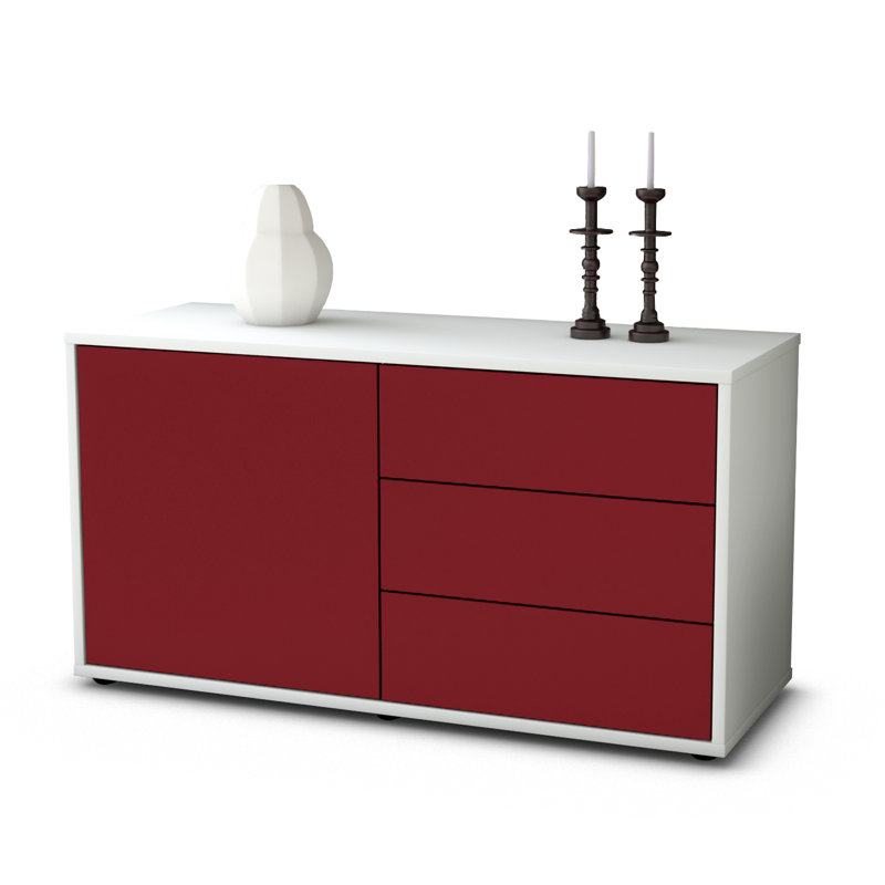 Penny TV Stand for TVs up to 40", Red / Matte White