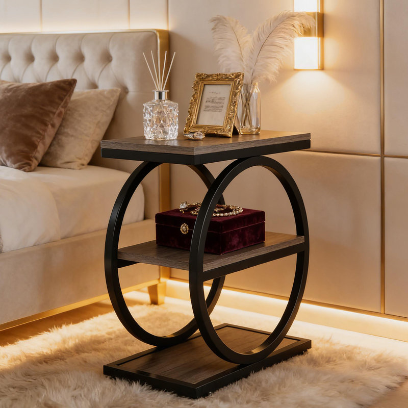 Table de bout, table d'appoint à 3 niveaux, table de thé pour l'intérieur