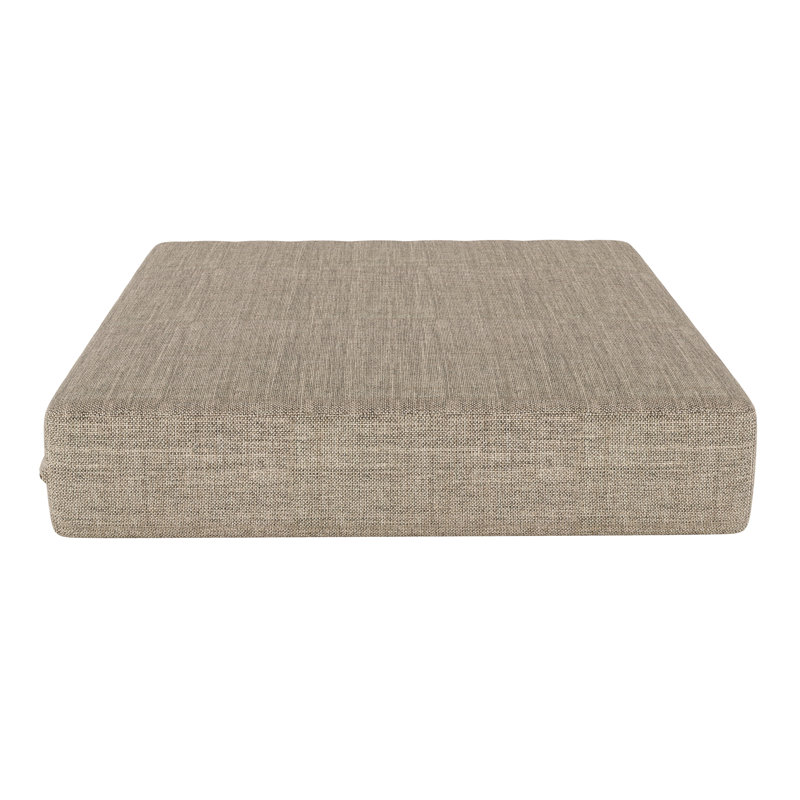 Ottoman Outdoor Patio Cushion With Sunbrella Fabric, Cast Shale Sunbrella® Plainweave
