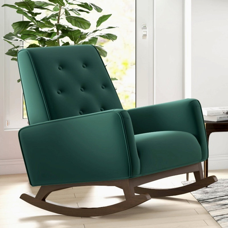 Chaise berçante en bois massif Demetrius