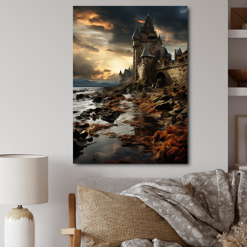 Mettler Castles Stormy Drama Intense sur toile, H 32 po x l 24 po x P 1 po, Toile tendue