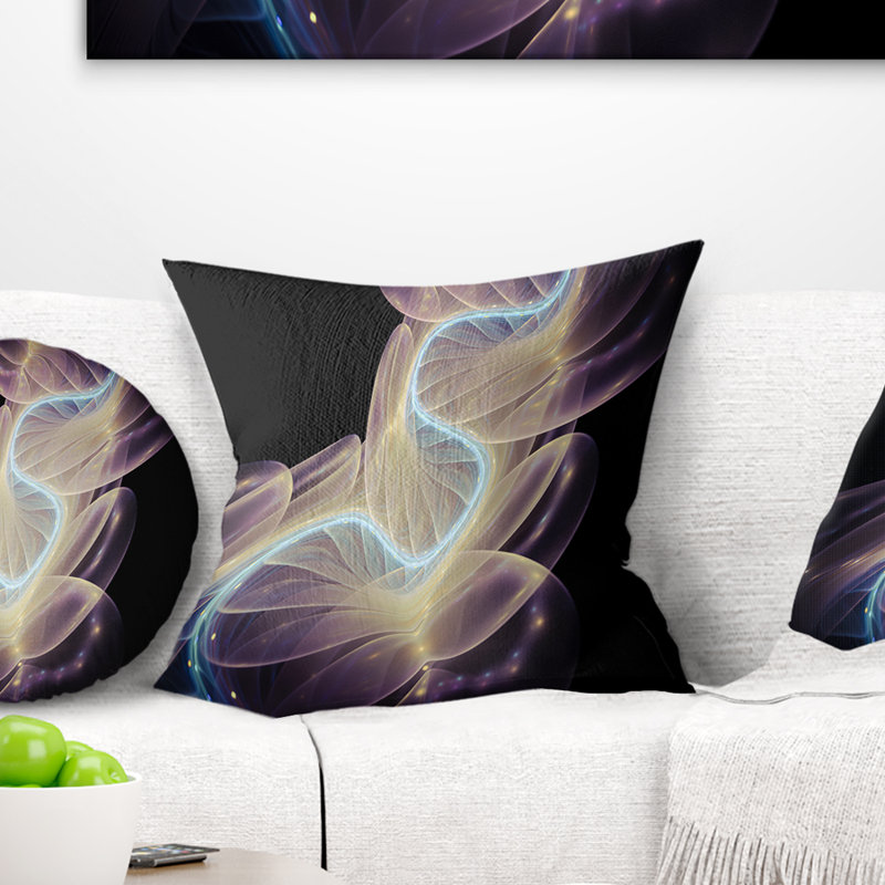 Coussin abstrait à motif abstrait fractal, 16 po x 16 po, Coussin décoratif