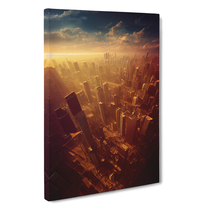 View Of A City Skyline No.2 - Wrapped Canvas Print, 60cm H x 40cm W x 3cm D