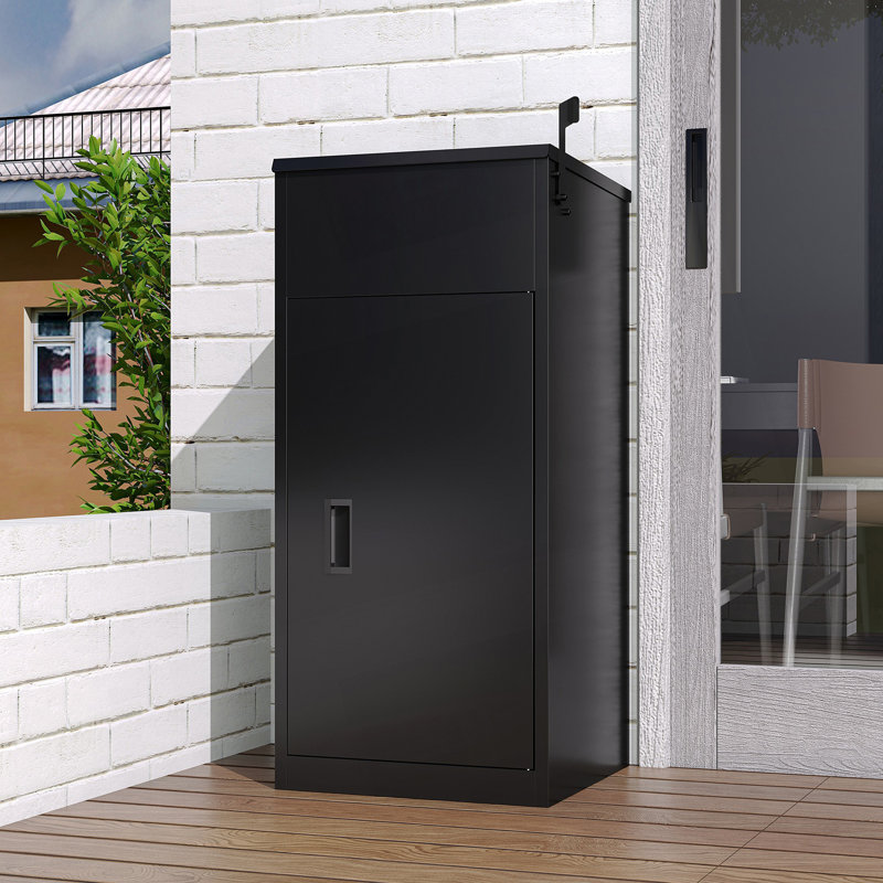 Boîte de livraison de colis pour l'extérieur avec serrure, boîte de dépôt en acier robuste avec conception anti-vol