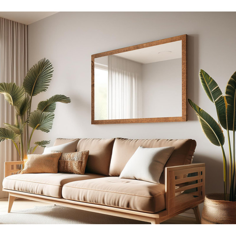 Miroir en bois franc Ebark Designs Ebark - chêne rouge 2 po, 37 po x 30 po, Miel