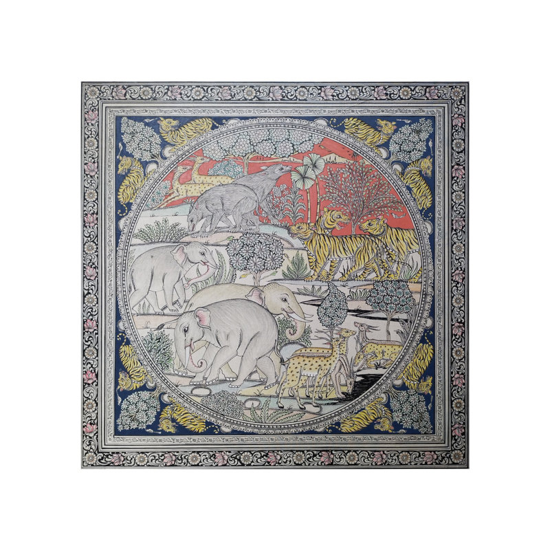 Unity Of Wildlife | Natural Colour On Handmade Sheet | By Rakesh Kumar