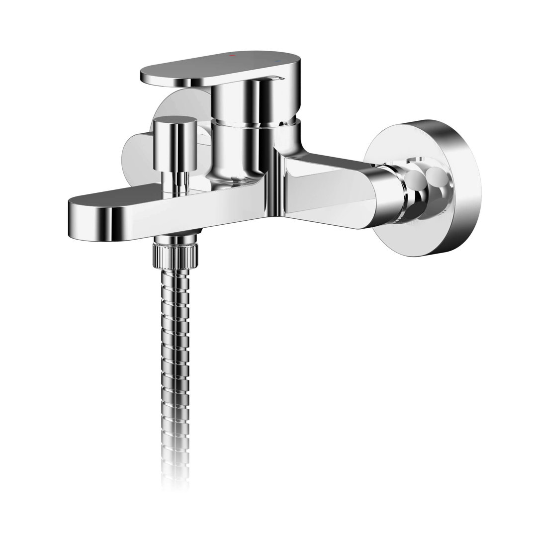 Binsey 1 Handle Wall Bath Shower Mixer Bath Filler with Diverter