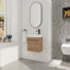 Meuble-lavabo mural 18 po avec lavabo en résine blanche et porte d'armoire à fermeture en douceur 18 po-129437882