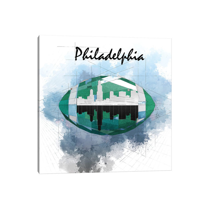 Football de Philadelphie - impression, H 12 po x l 12 po x P 0,75 po